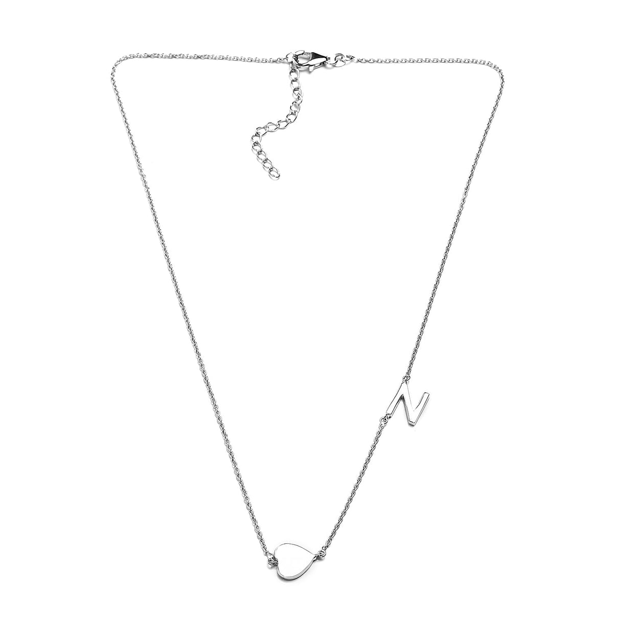 Platinum Plated Sterling Silver Heart Necklace with a Gift Box for women's 3769614 4