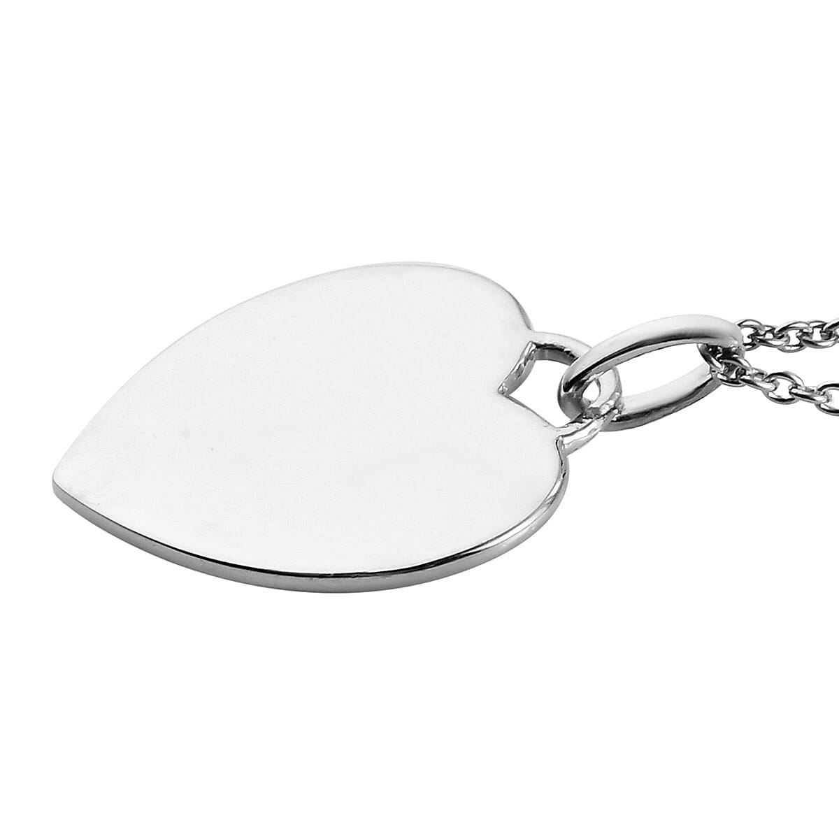 Platinum Plated Sterling Silver Heart Pendant with Chain 3706071 3