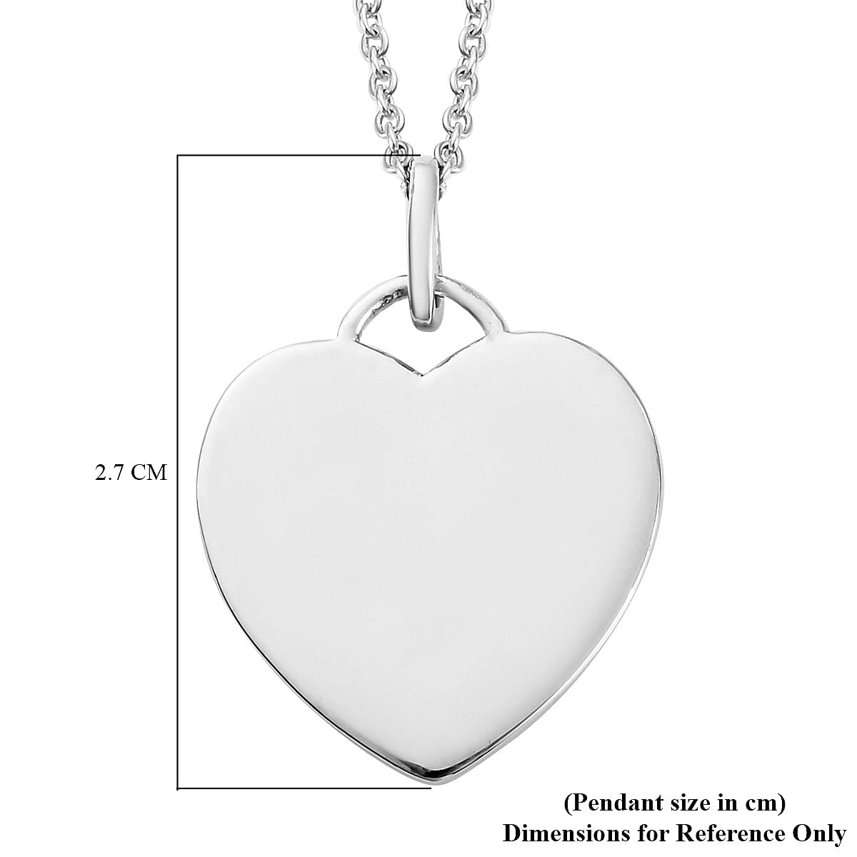 Platinum Plated Sterling Silver Heart Pendant with Chain 3706071 4
