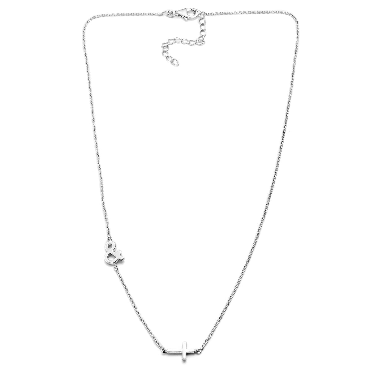 Platinum Plated Sterling Silver Necklace (Size 18 with 2 inch Extender) 3769625 8