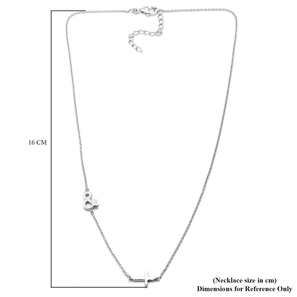 Platinum Overlay Sterling Silver Necklace (Size 18 with 2 inch Extender)