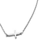 Platinum Overlay Sterling Silver Necklace (Size 18 with 2 inch Extender)