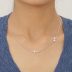 Platinum Overlay Sterling Silver Necklace (Size 18 with 2 inch Extender)