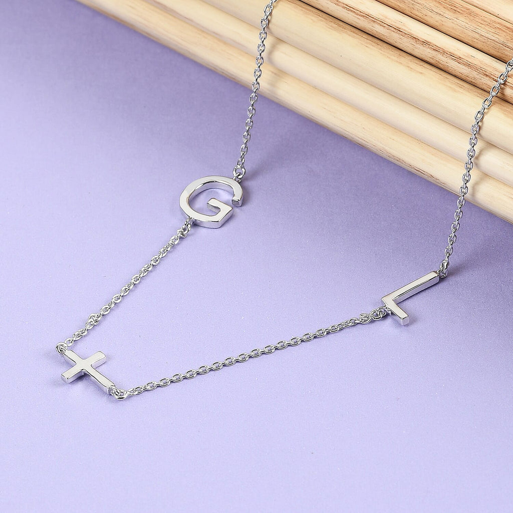 Platinum Overlay Sterling Silver Necklace (Size 18 with 2 inch Extender)