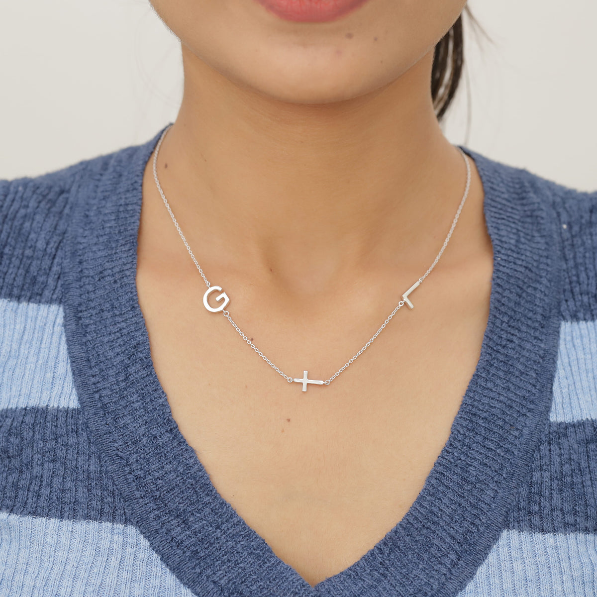 Platinum Plated Sterling Silver Necklace (Size 18 with 2 inch Extender) 3769627 1