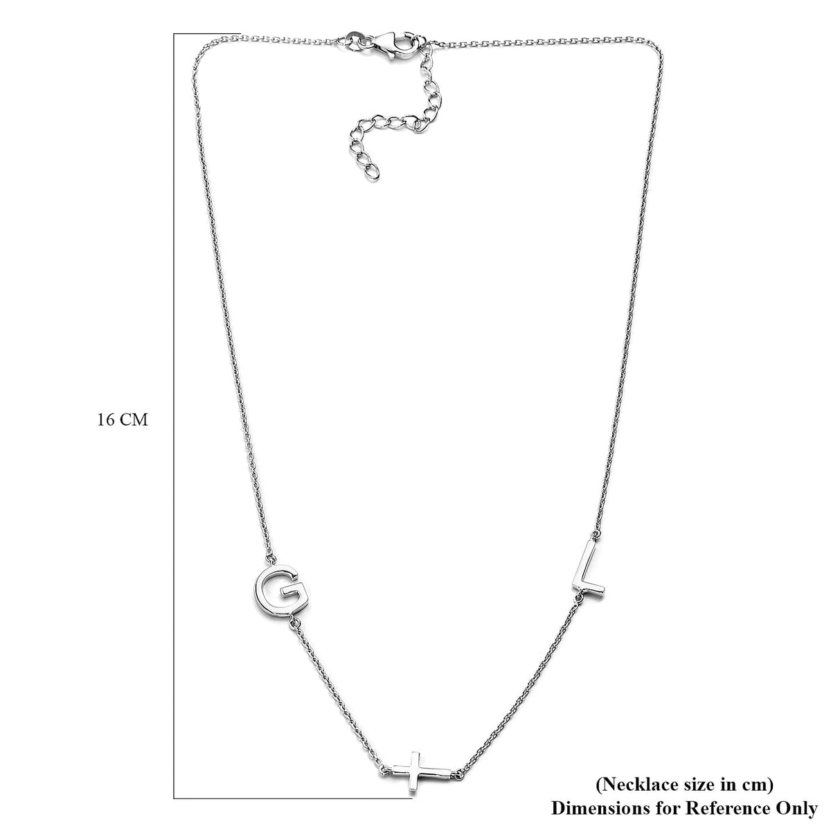 Platinum Plated Sterling Silver Necklace (Size 18 with 2 inch Extender) 3769627 3