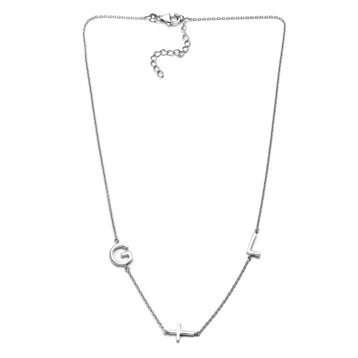Platinum Plated Sterling Silver Necklace (Size 18 with 2 inch Extender) 3769627 5