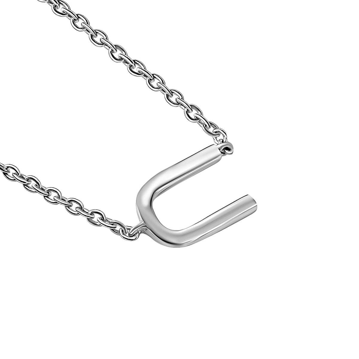 Platinum Plated Sterling Silver Necklace (Size 18) 3708469 3