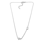 Platinum Overlay Sterling Silver Necklace (Size 18 with 2 inch Extender)