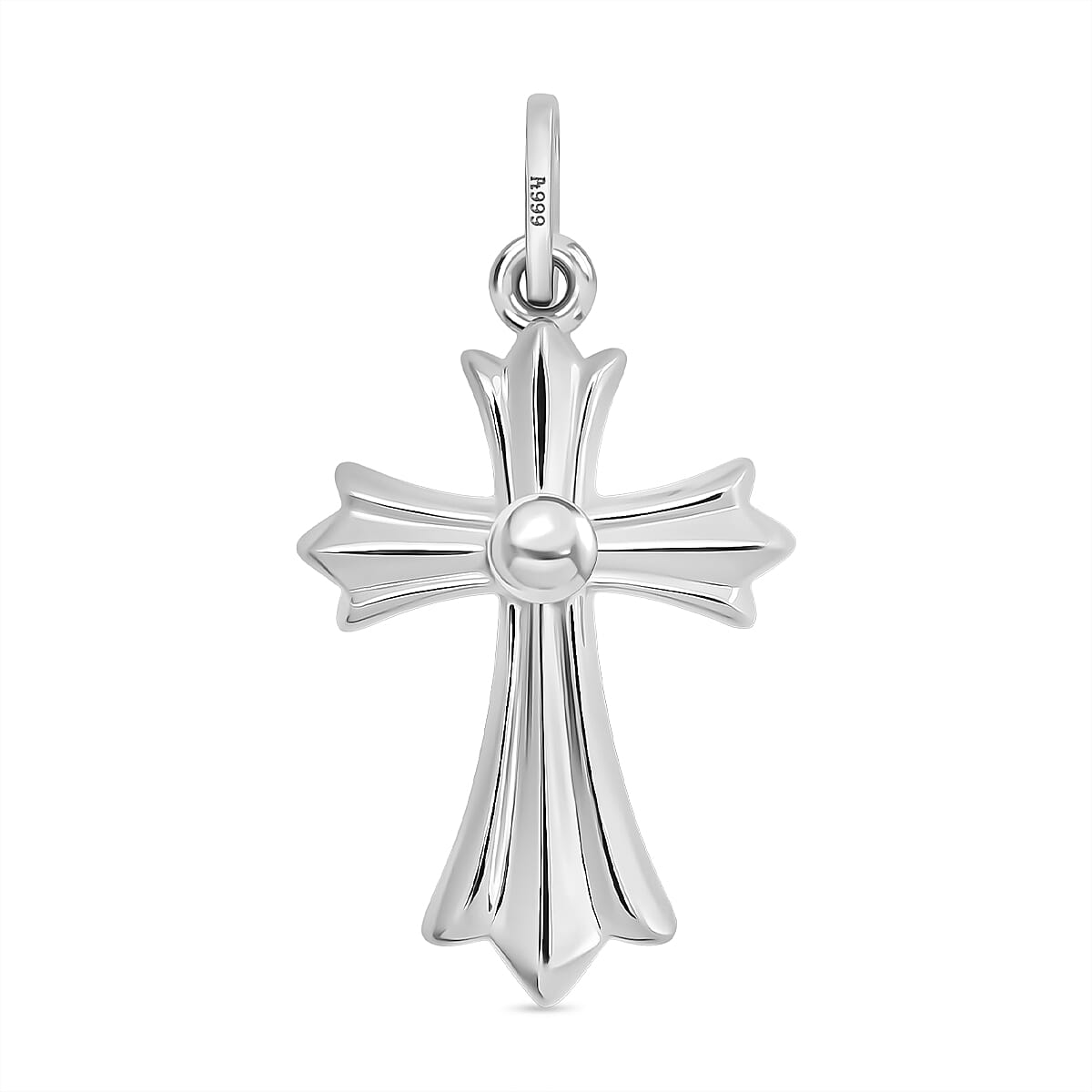 999 Platinum (99.9 % Purity) Ball Cross Pendant 1.0 gram 8297049 5
