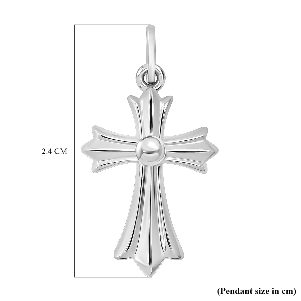 999 Platinum (99.9 % Purity) Ball Cross Pendant 1.0 gram 8297049 6