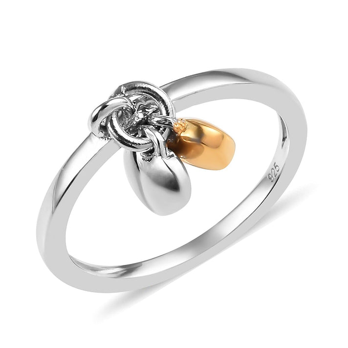 Platinum and Yellow Gold Overlay Sterling Silver Double Heart Ring 3772642 1