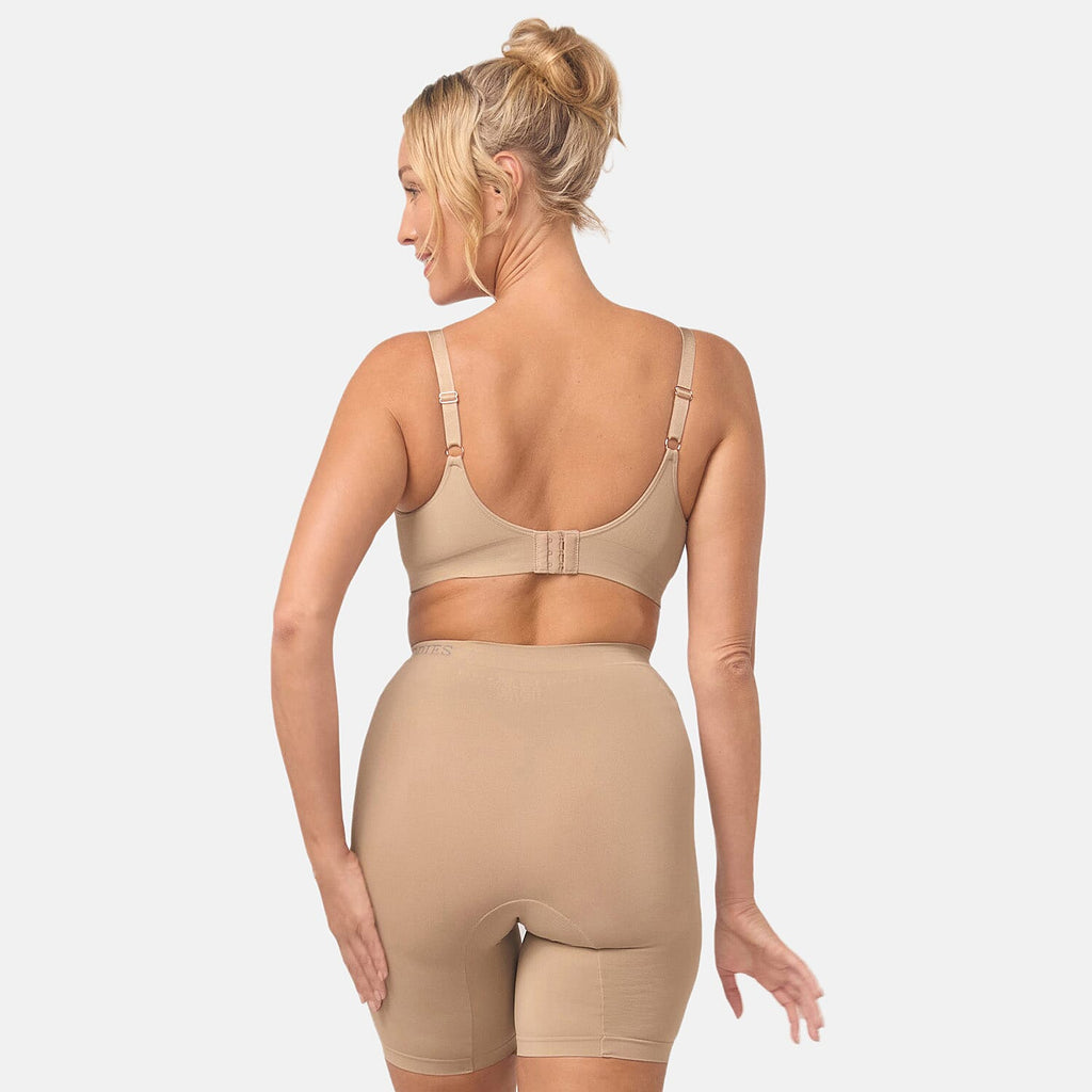 Bella Bodies Cool Fit Seamless High-Waisted Everyday Anti-Chafing Shorts (Size XXL) - Sand