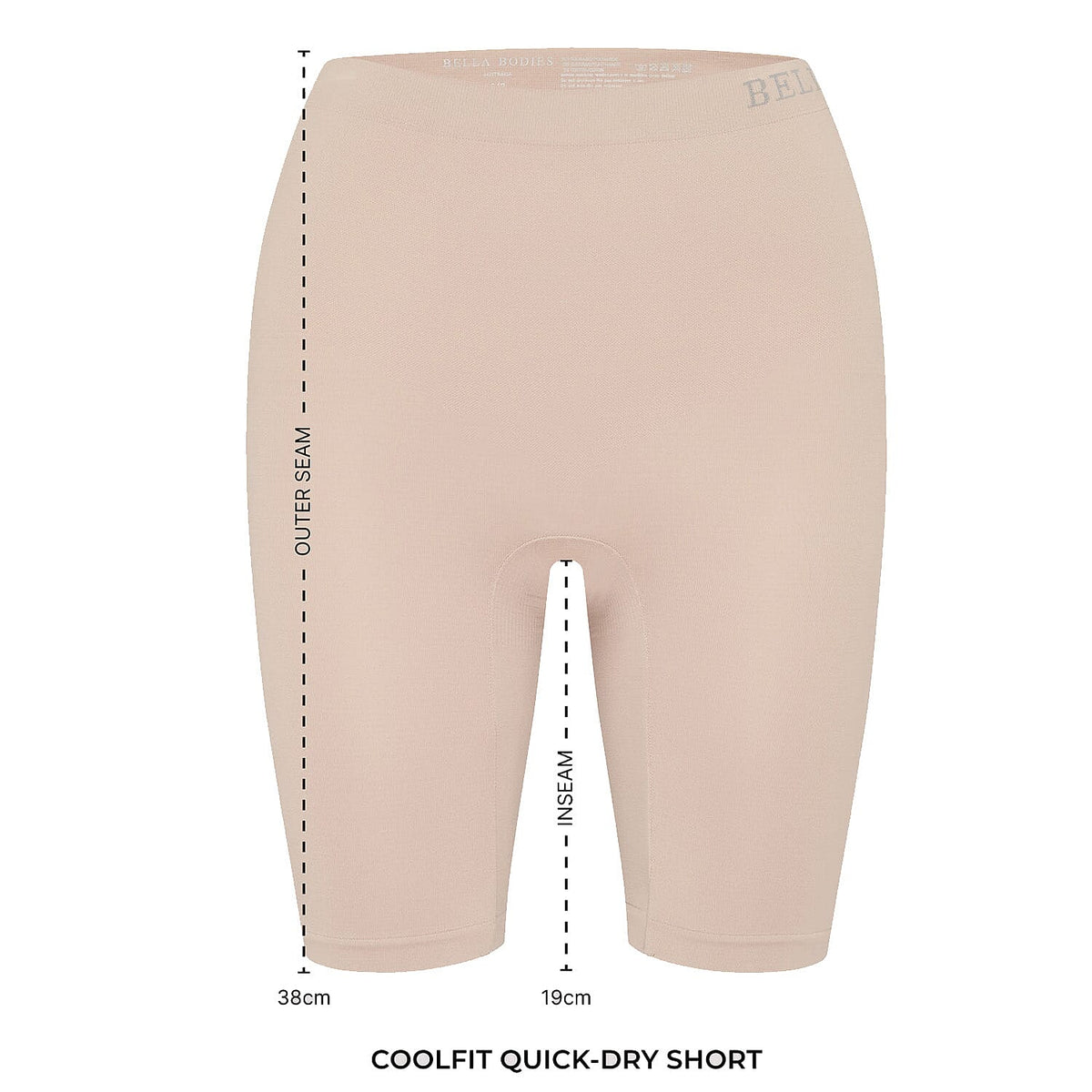 Bella Bodies Cool Fit Quick-Dry Everyday Anti-Chafing Shorts (Size XXL) - Sand V32584060 5