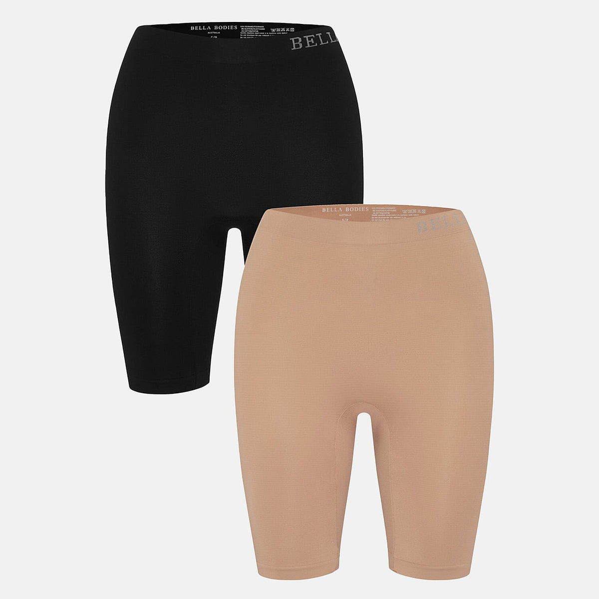 Bella Bodies Cool Fit Quick-Dry Everyday Anti-Chafing Shorts (Size XXXL) - Black &amp; Taupe V32580188 1