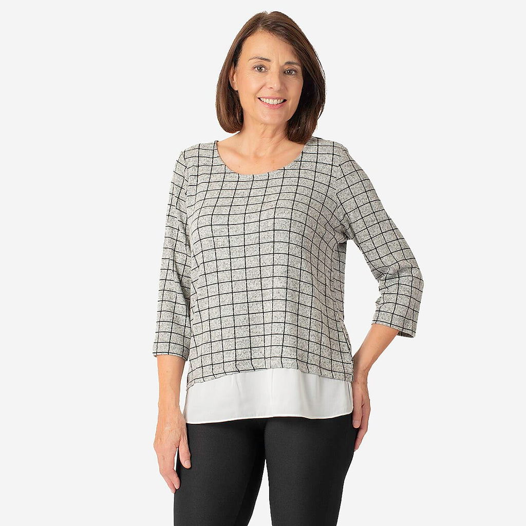 Polyamide Top Size L (16  to 18) - Grey White