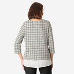 Polyamide Top Size L (16  to 18) - Grey White