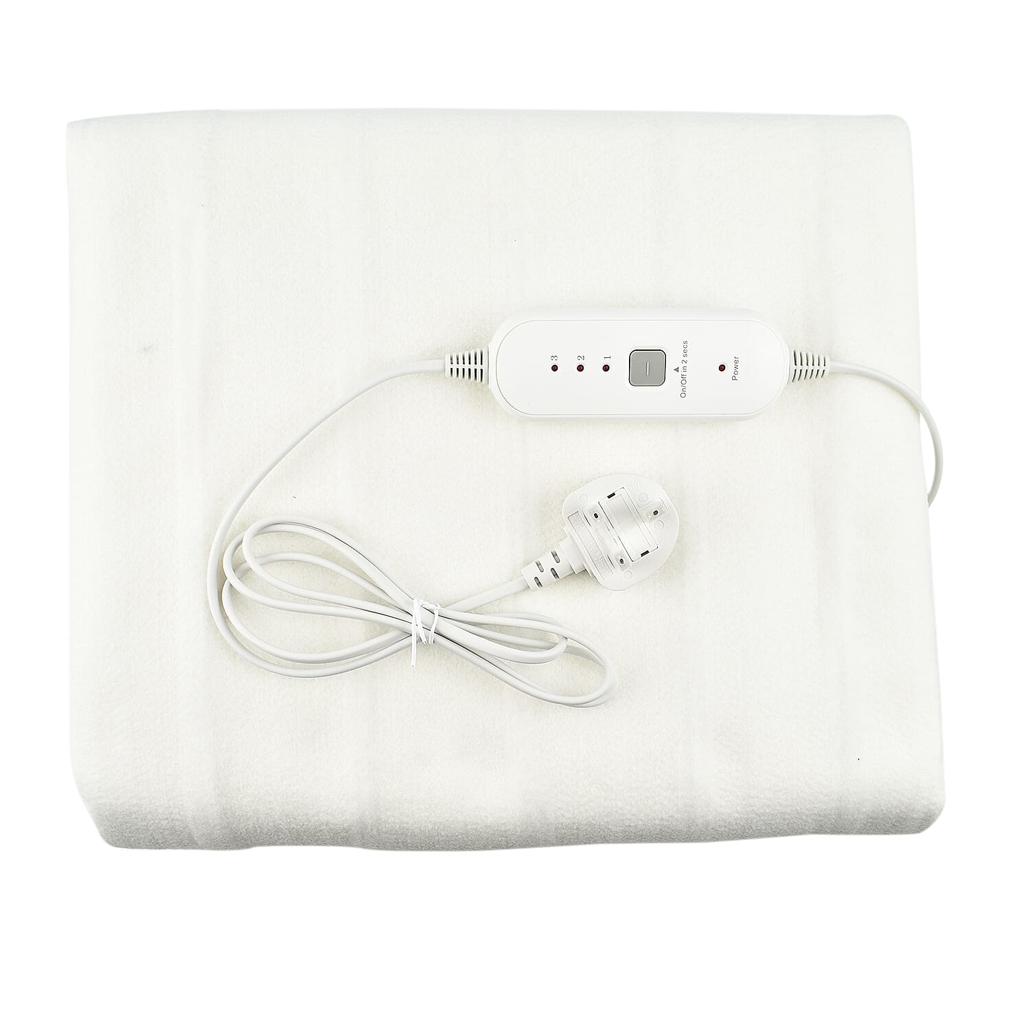 CUQOO Premium Heated Blanket with 3 Heat Setting &amp; LED Indicator Light (Double Size 135x120 cm) - White 7707759 3