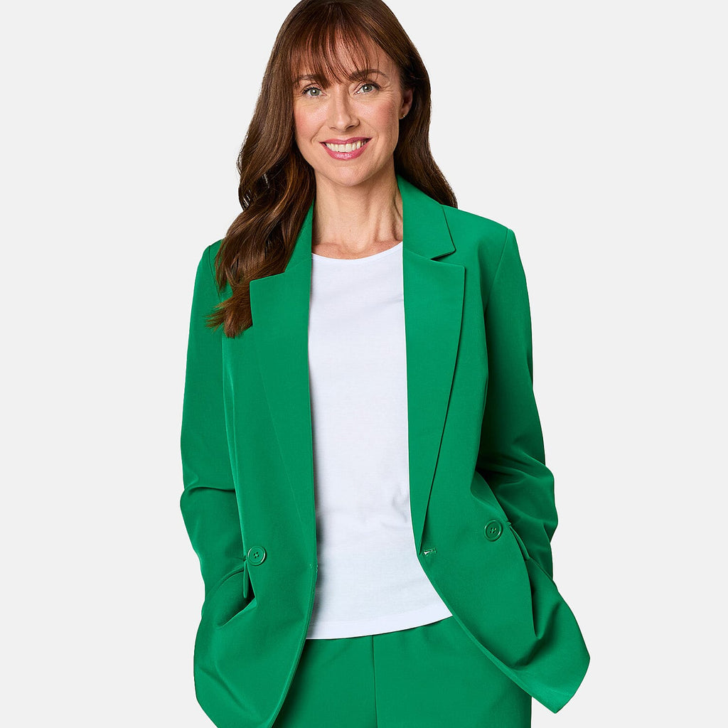 Emreco Relaxed Fit Blazer (Size 10) - Green