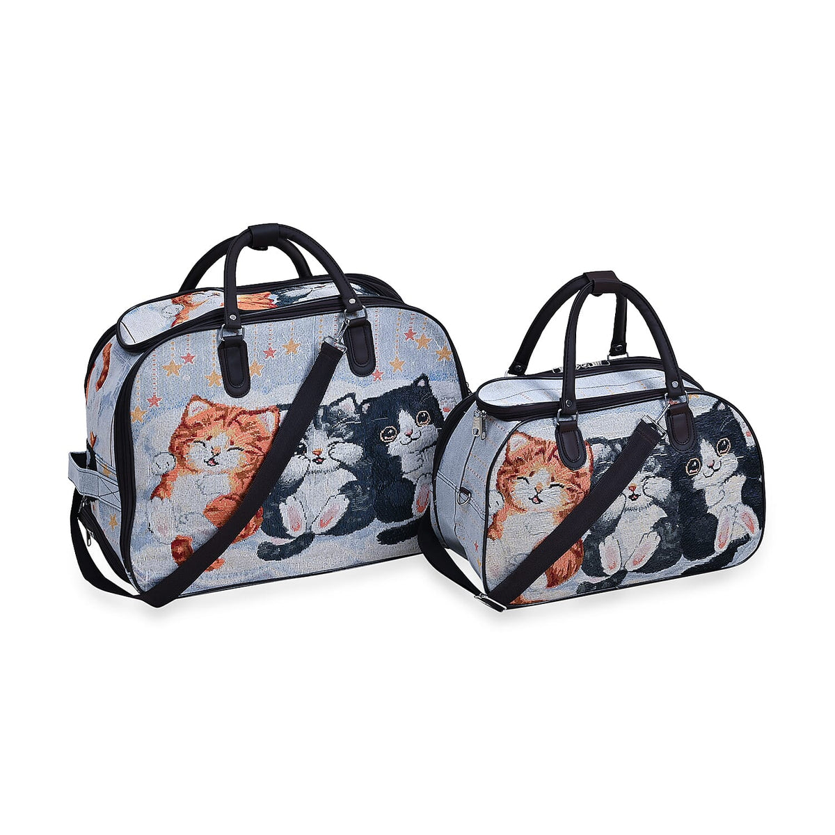 Set of 2 Duffle Bags with Shoulder Straps and Rolling Wheel 7692358 0