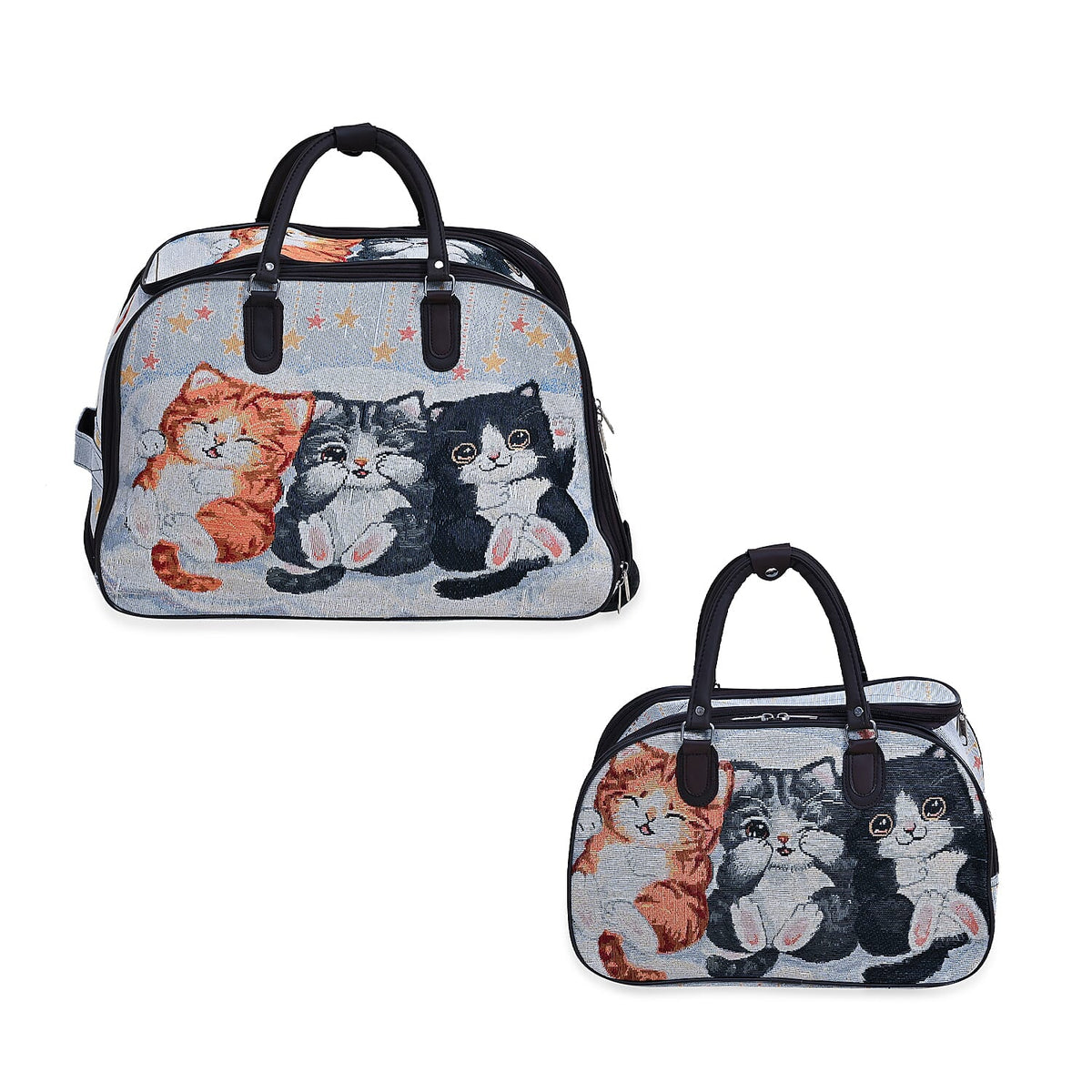 Set of 2 Duffle Bags with Shoulder Straps and Rolling Wheel 7692358 3