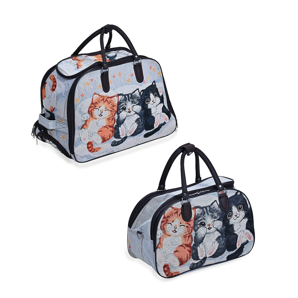 Set of 2 Duffle Bags with Shoulder Straps and Rolling Wheel 7692358 4