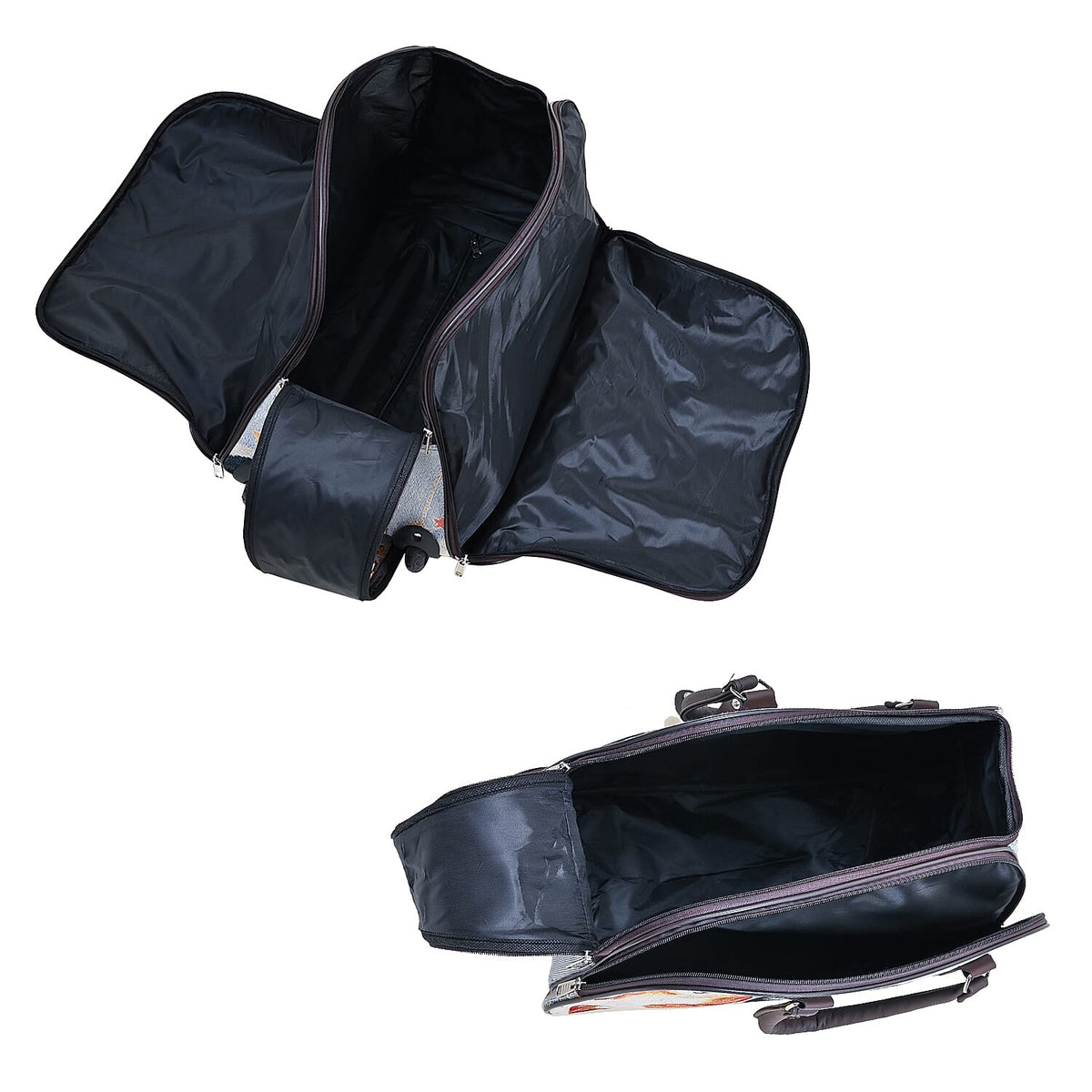 Set of 2 Duffle Bags with Shoulder Straps and Rolling Wheel 7692358 7