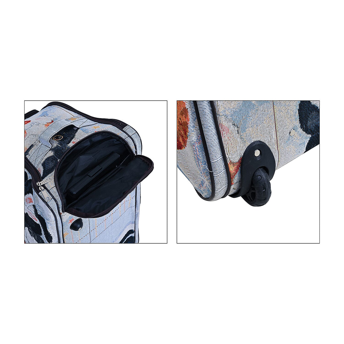 Set of 2 Duffle Bags with Shoulder Straps and Rolling Wheel 7692358 8