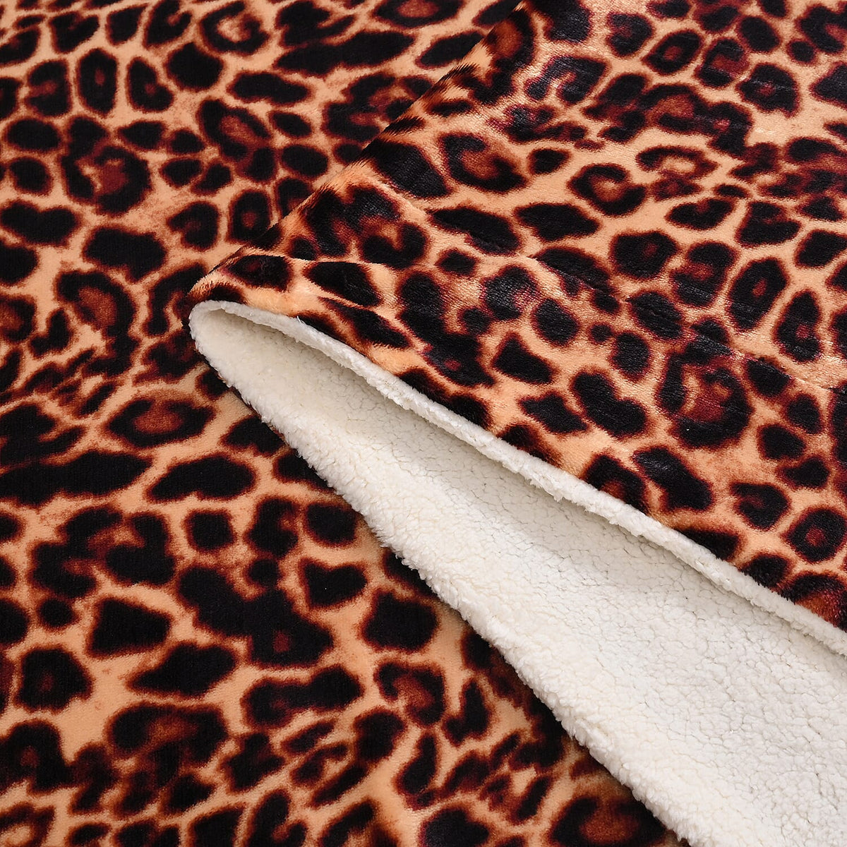 Super Soft Faux Fur Sherpa Double Layer Blanket Leopard Print 7696038 6