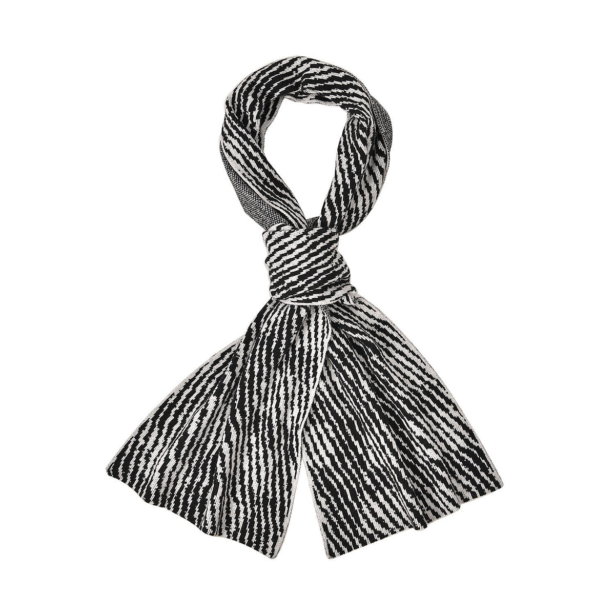 Closeout Deal - Stylish Knitted Scarf (One Size, 172x31 cm) - Black &amp; White V32610991 0
