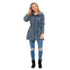EMMA Floral Pattern Rain Jacket (Size L) - Navy