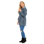 EMMA Floral Pattern Rain Jacket (Size L) - Navy