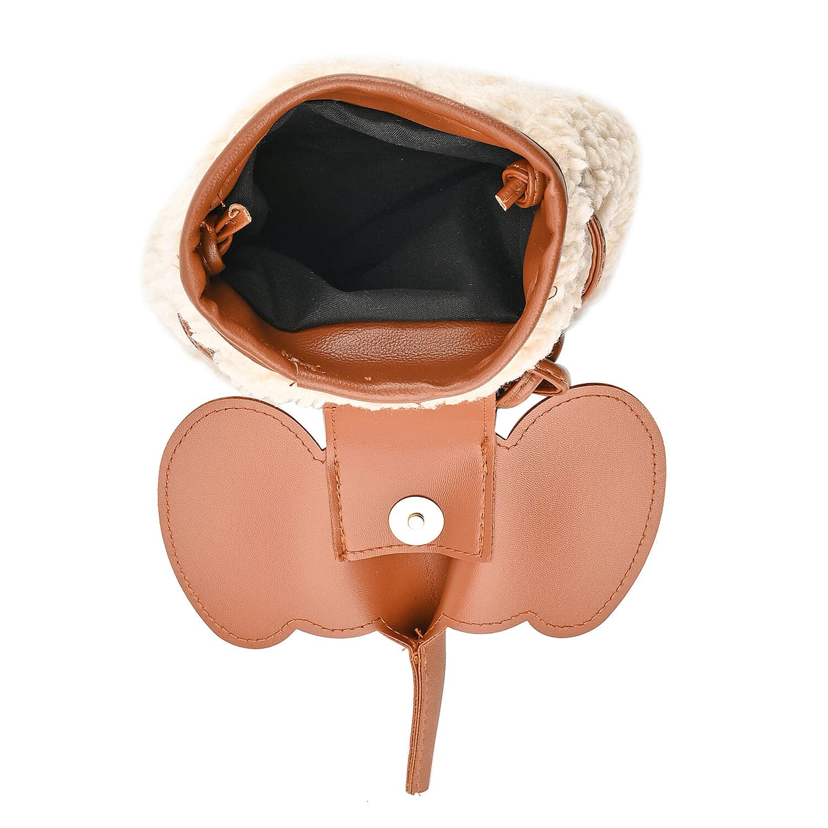 Designer Inspired Elephant Face Faux Leather Crossbody Bag with Long Shoulder Strap - Brown 7618554 2