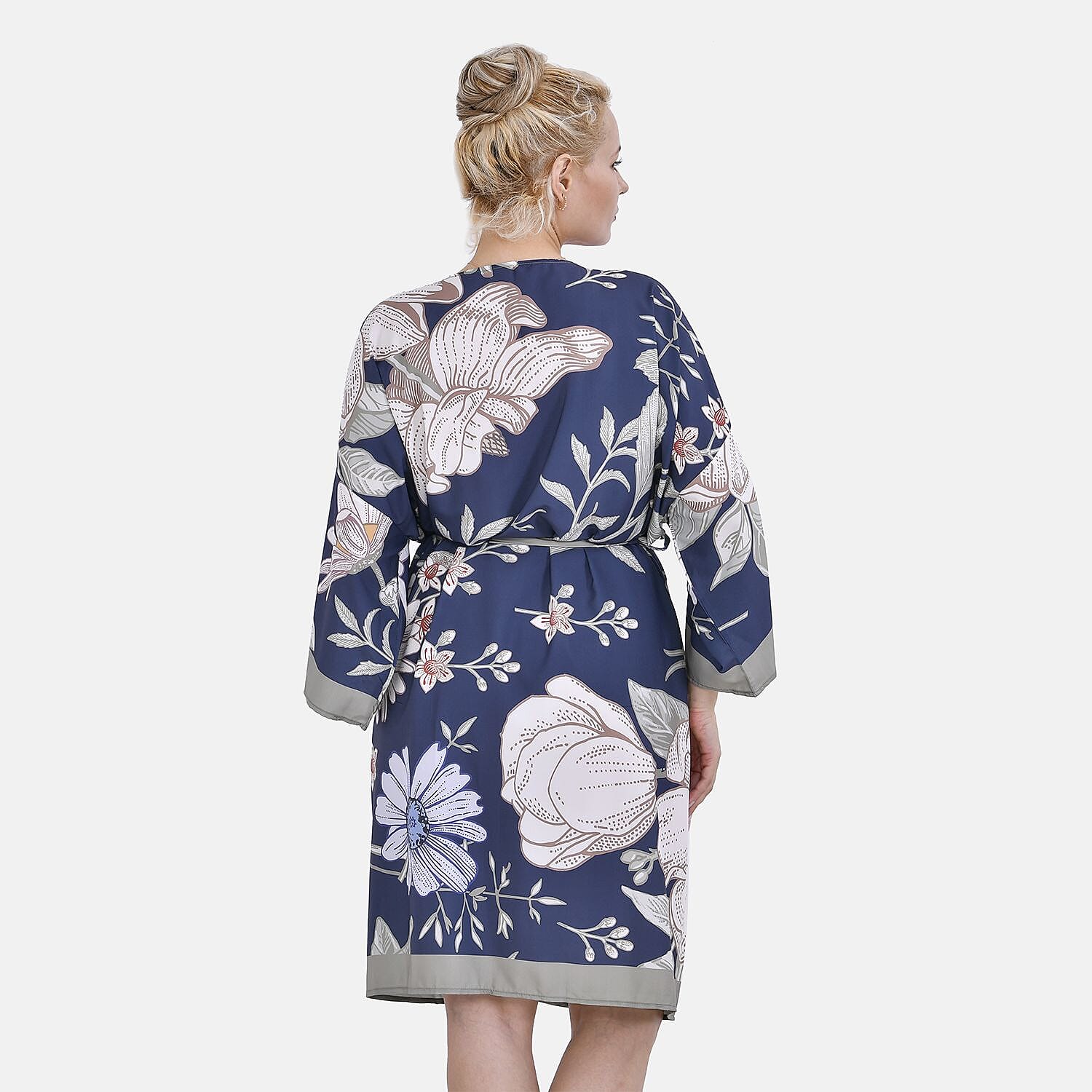 Closeout Deal Floral Printed Long Kimono - Green 7571531 1