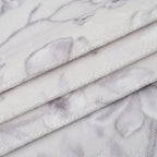 Polyester Flower and Leaves Blanket (Size 2x1 m) - White & Blue