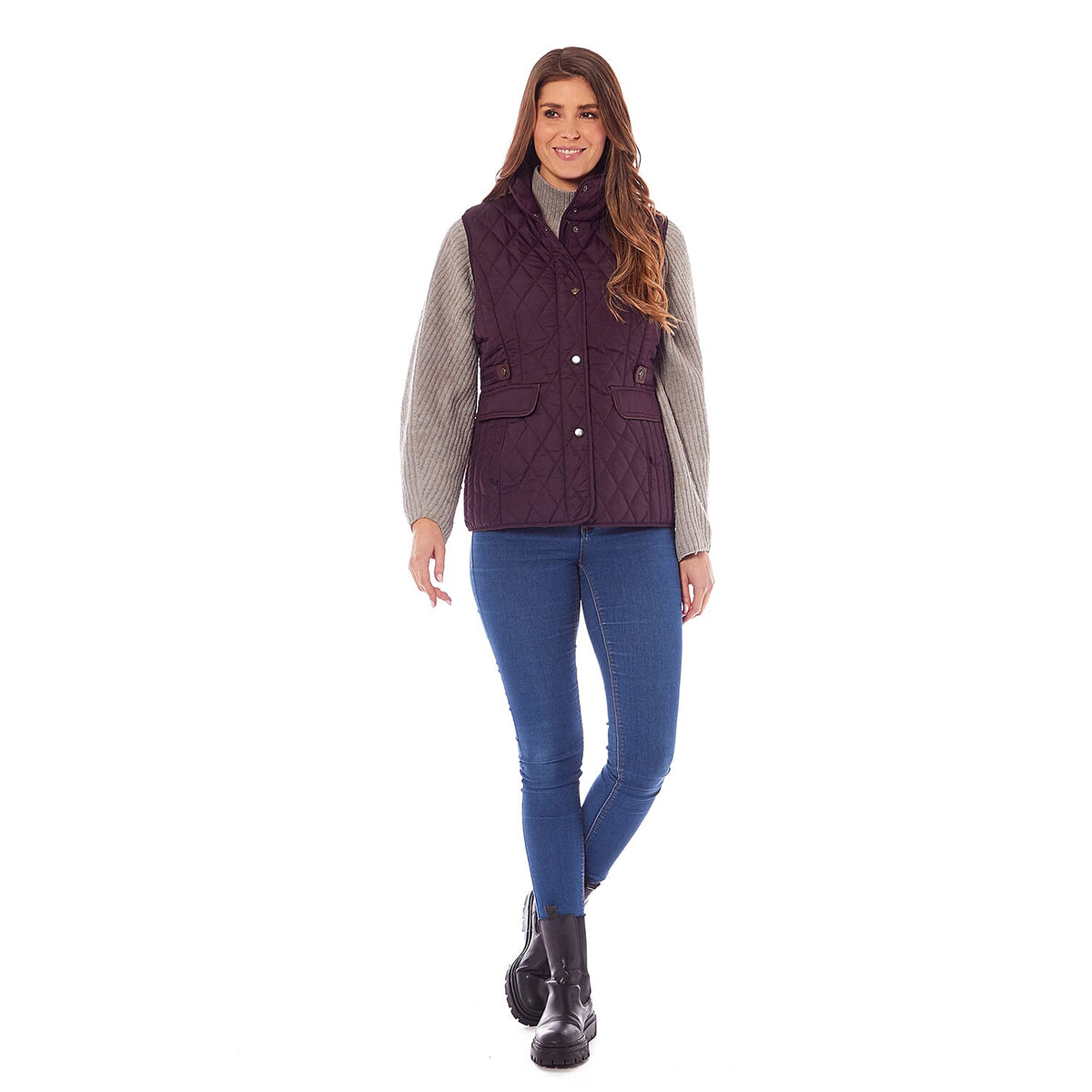 Charlotte West Caroline Padded Gilet (Size 10) - Plum 7722202 0