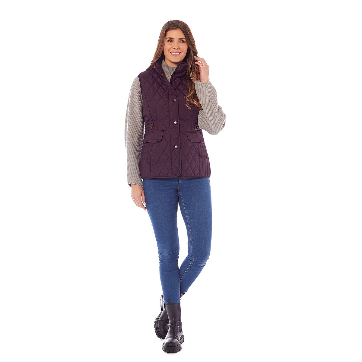 Charlotte West Caroline Padded Gilet (Size 10) - Plum 7722202 1
