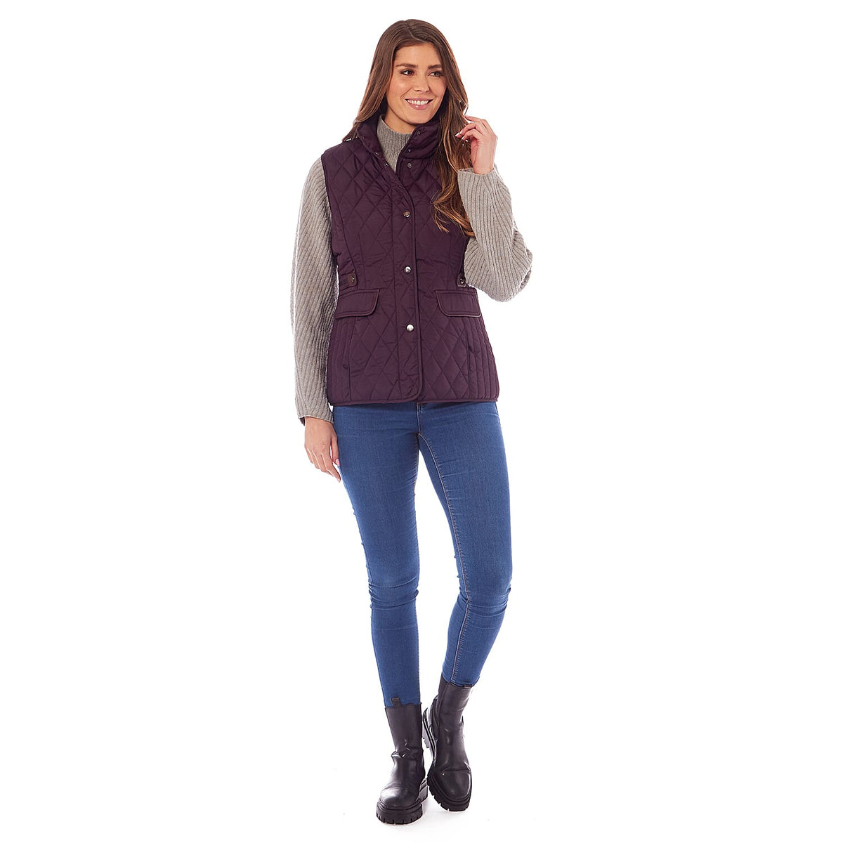 Charlotte West Caroline Padded Gilet (Size 10) - Plum 7722202 2