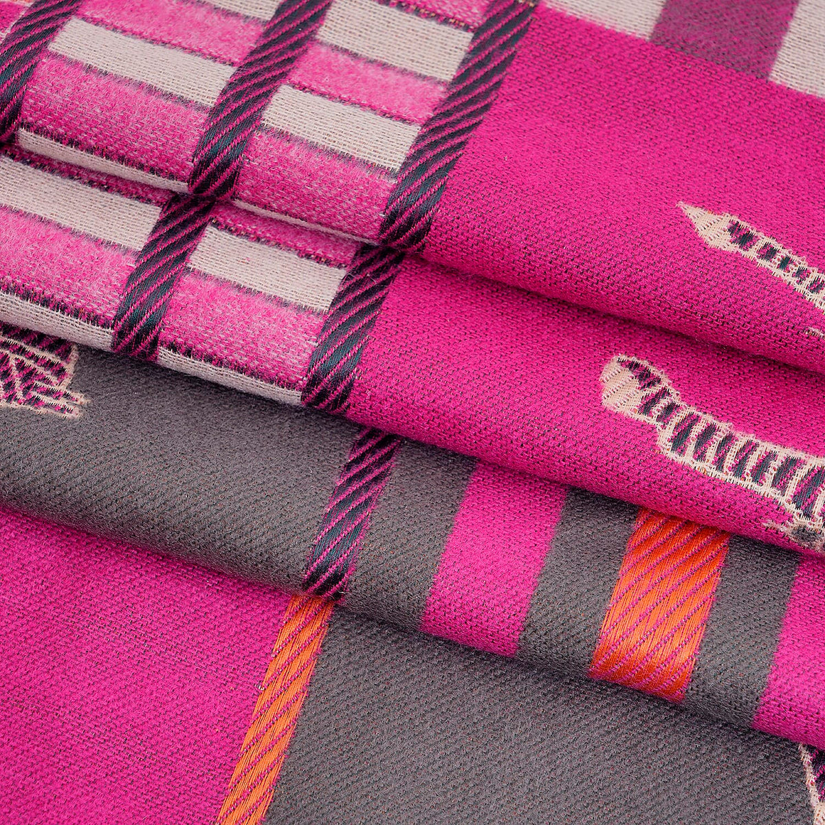 Closeout Deal New Arrival Horse Pattern Jacquard Scarf (Size 185x67 cm) - Fuchsia 7552405 5