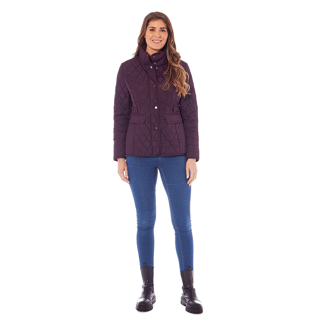 Charlotte West Autumn Winter GREENWICH Quilted Jacket  (Size 12) - Plum