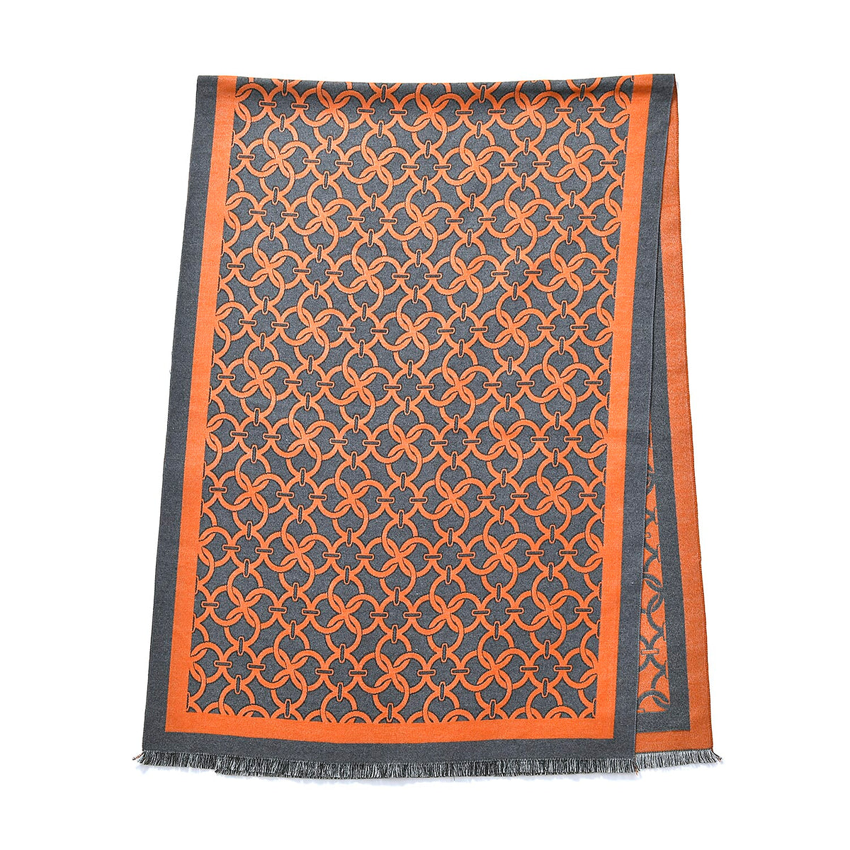 New Arrival at Ideal World - Lattice Shawl (Size 180x1 cm) - Orange - Green 7634223 4