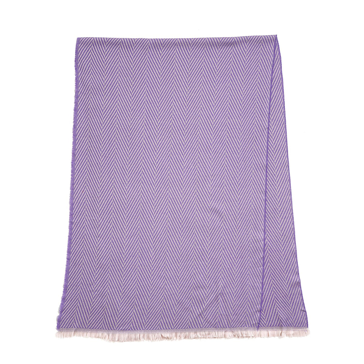 Closeout Deal - Zigzag Print Fluffy Scarf (One Size 185x67 cm) - Purple 7552442 3