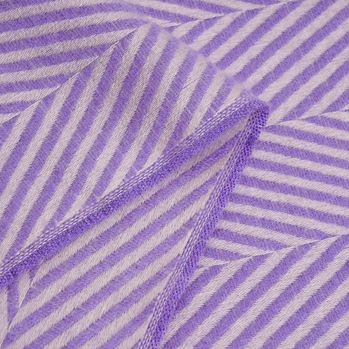 Closeout Deal - Zigzag Print Fluffy Scarf (One Size 185x67 cm) - Purple 7552442 4