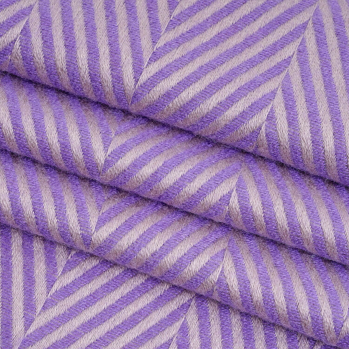 Closeout Deal - Zigzag Print Fluffy Scarf (One Size 185x67 cm) - Purple 7552442 5