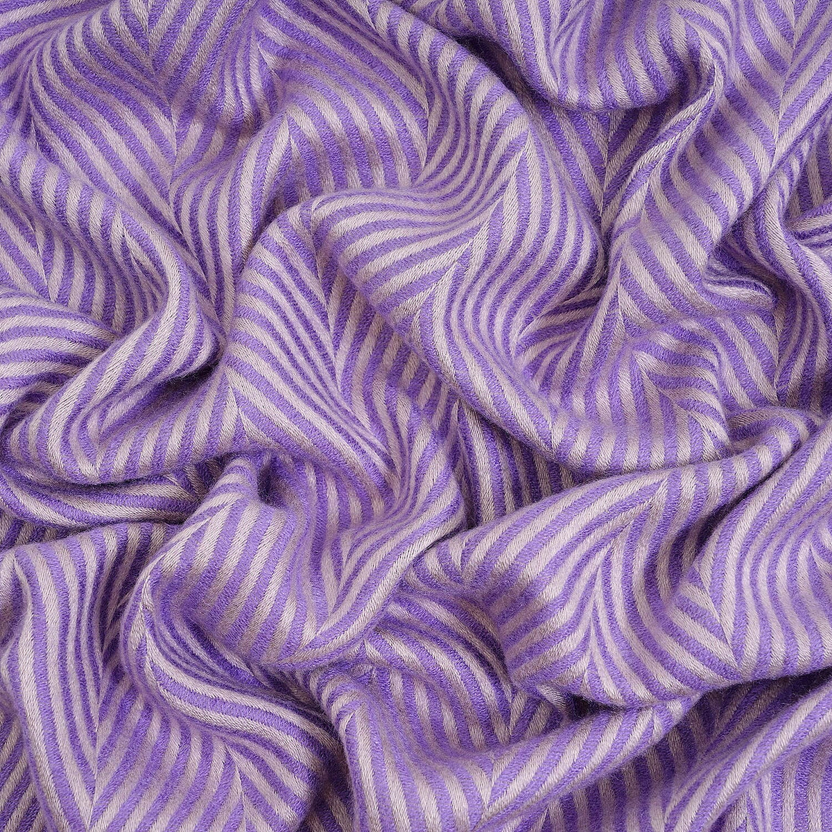 Closeout Deal - Zigzag Print Fluffy Scarf (One Size 185x67 cm) - Purple 7552442 6