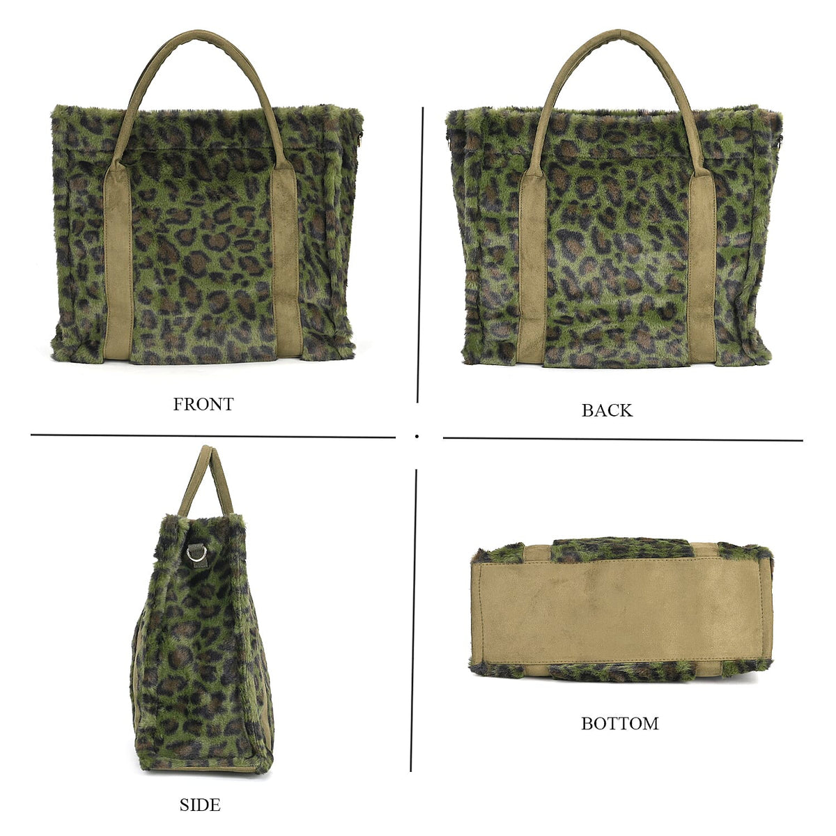 Polyester Leopard Tote Bag (Size 40x13x32 cm) - Green &amp; Green 7850196 2