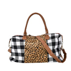 Leopard Travel Bag (Size 50x16x34 cm) - Brown and White
