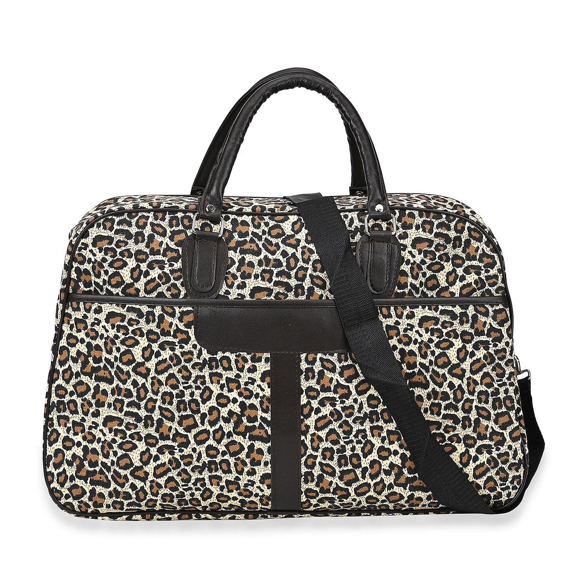 Polyester Leopard Travel Bag (Size 51x19x33 cm) - Brown &amp; White 7768243 0