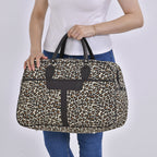 Polyester Leopard Travel Bag (Size 51x19x33 cm) - Brown & White
