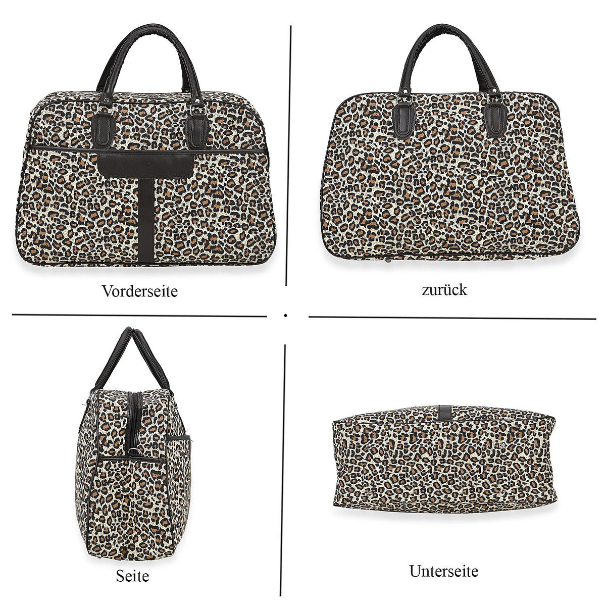 Polyester Leopard Travel Bag (Size 51x19x33 cm) - Brown &amp; White 7768243 3
